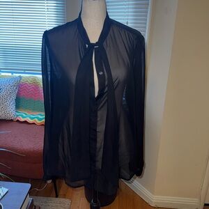American Apparel Black Sheer Blouse